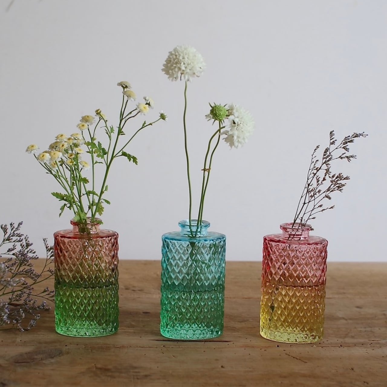 山模様のグラデーション花瓶セット プチフラワーベース ダイヤ グラデーション | Nina zakka shop (ニーナ