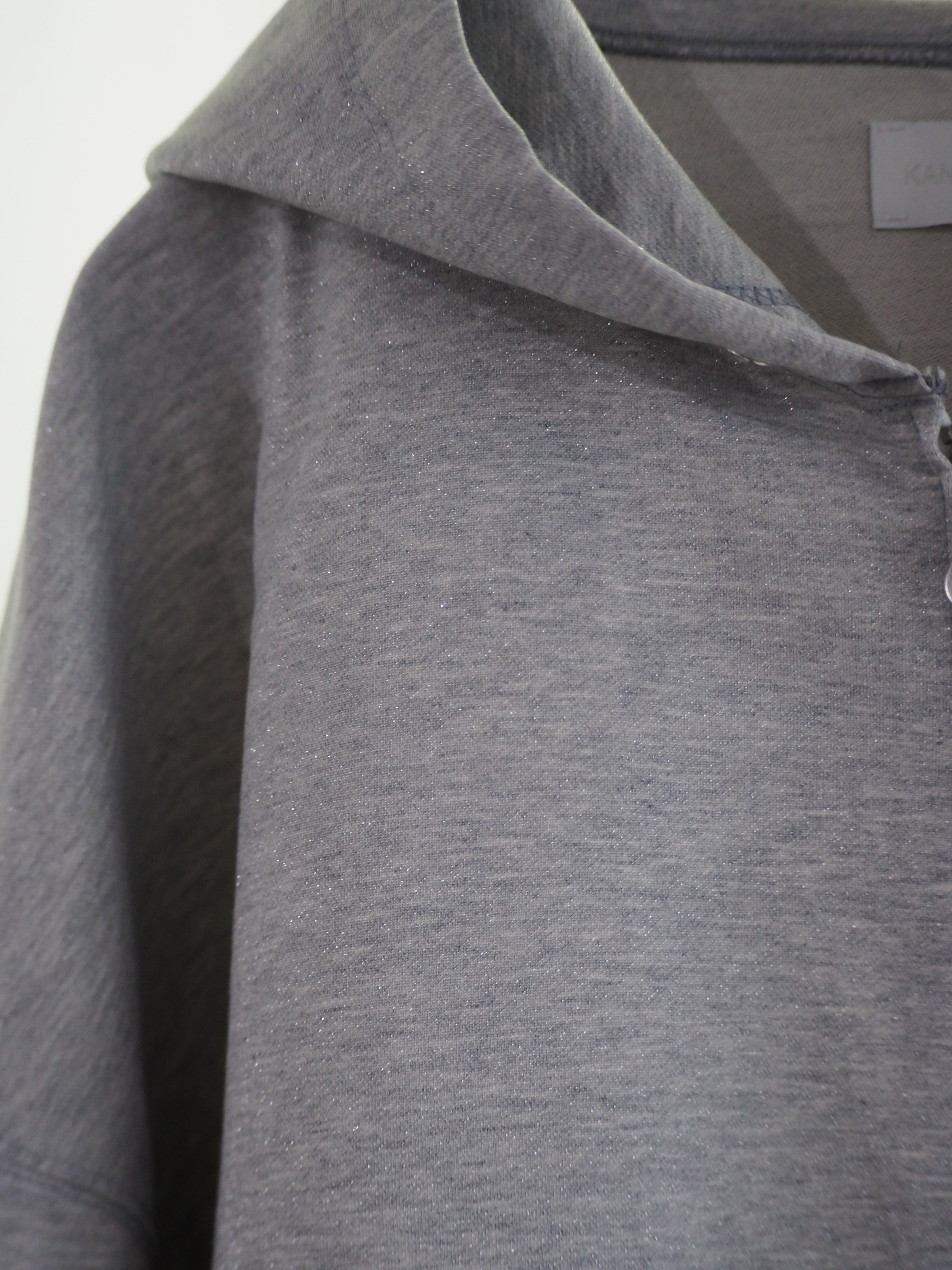 KANEMASA PHIL. 36G Glittery Zip Hoodie(GREY(Mist Grey) | novastore