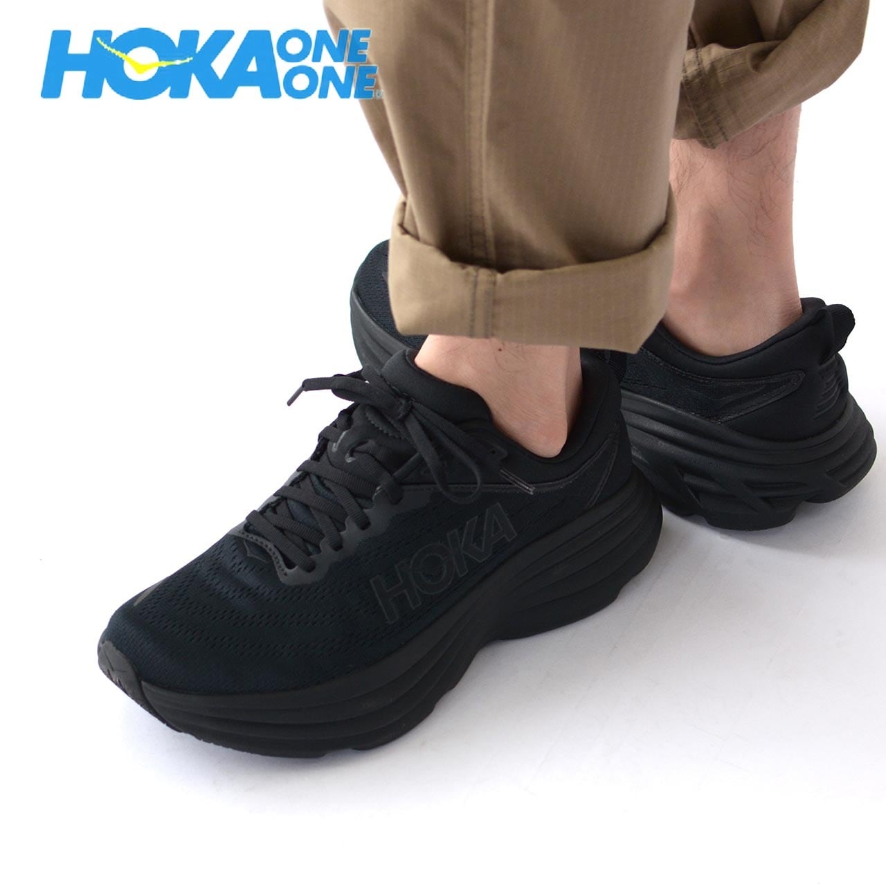 HOKA ONE ONE [ホカオネオネ] M BONDI 8 WIDE [1127953] ボンダイ 8  ワイド・トレイルランニング・マラソン・テクノロジー系・アウトドア・ブラック・MEN'S [2023SS] | refalt online store