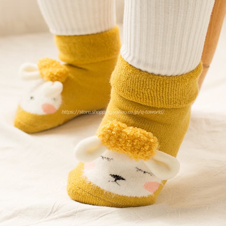 0 3歳 ソックス ベビー ベビー靴下 コットン ひつじ 滑り止め 韓国子供服 子供服 女の子 男の子 Q Toworld キュートワールド 子供服 メール便は何点でも送料の合計は280円