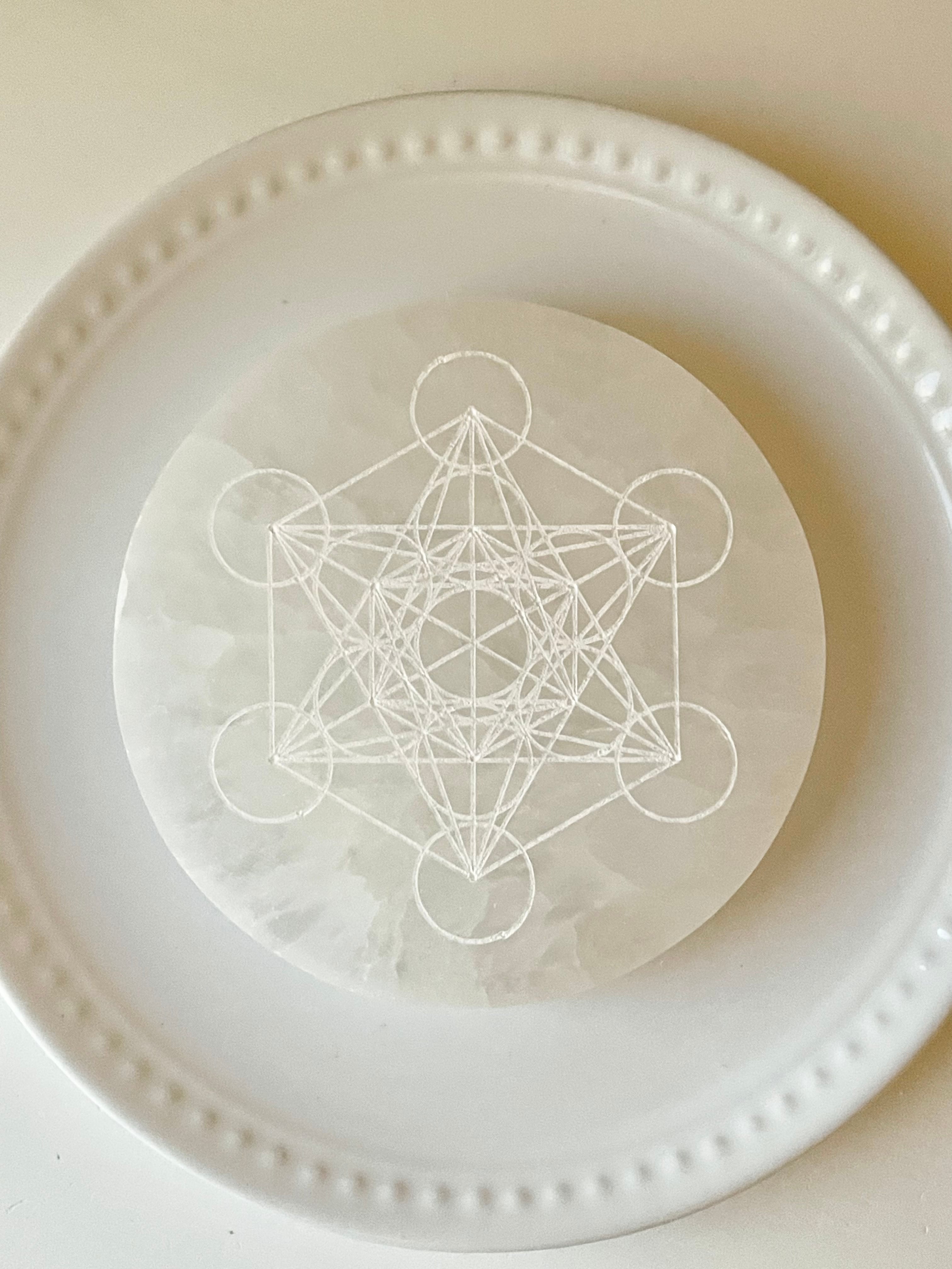 セレナイトプレート(メタトロンキューブ)10cm