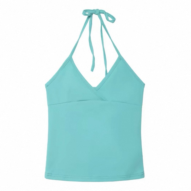 [Two Days off] summer mint green V-neck tank top