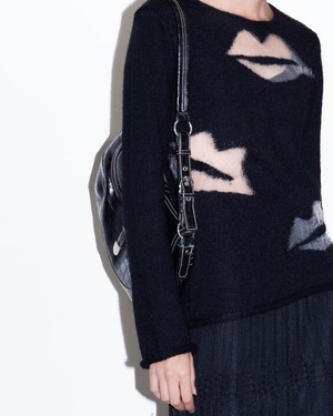 2000s Comme des Garcons - lip mesh mohair knit sweater