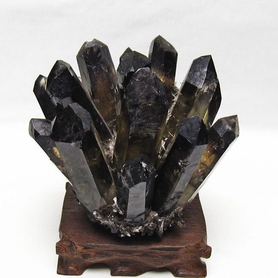 黒水晶 クラスター モリオン 原石 台座付属 一点物 おまかせ便 182-8697