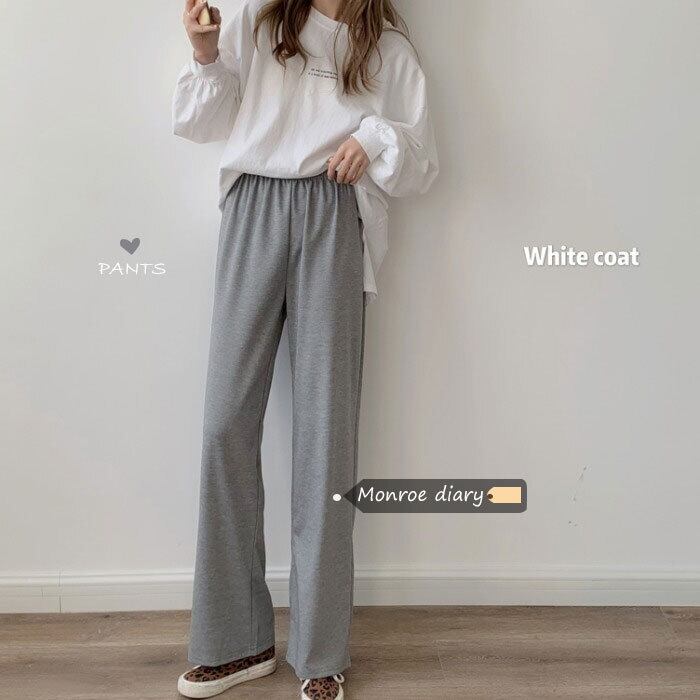 パンツ ハイウェストウェストカジュアルスプリングルーズ薄手 春物 モンロー57304140719