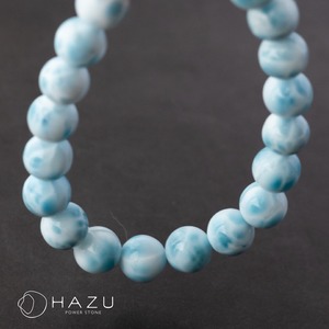 【1点もの】波模様はっきりラリマーブレス［ラリマー／水晶］