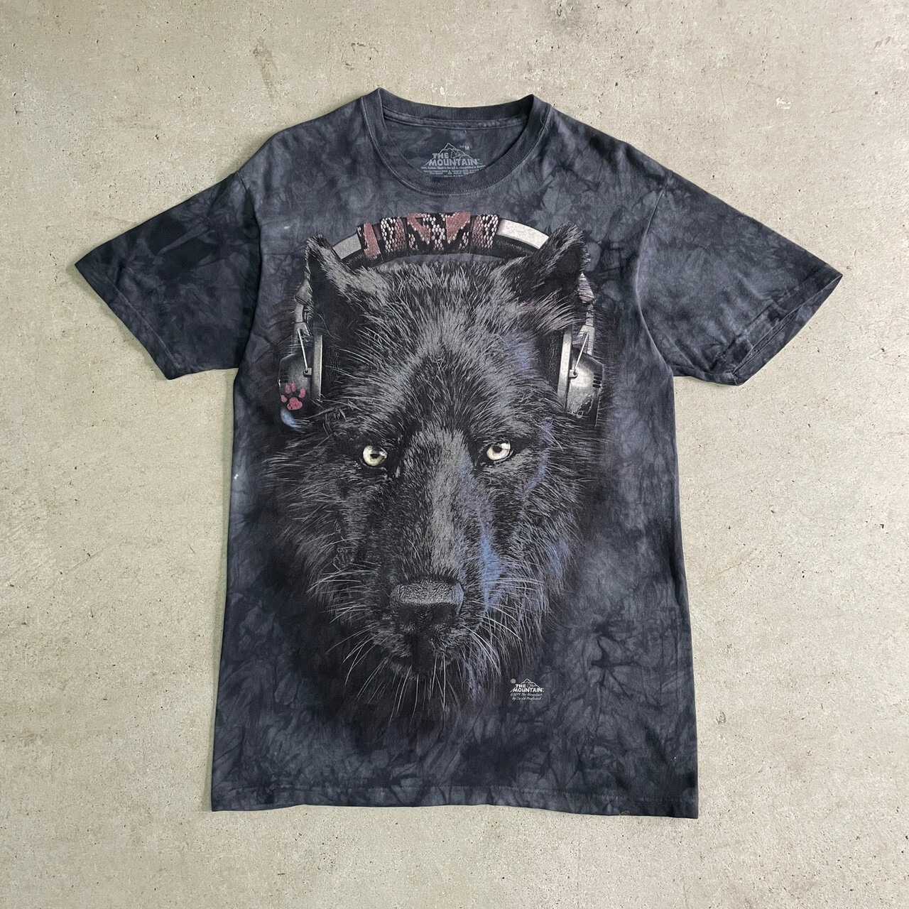 THE MOUNTAIN USA製 タイダイ染め オオカミ アニマル プリントTシャツ 