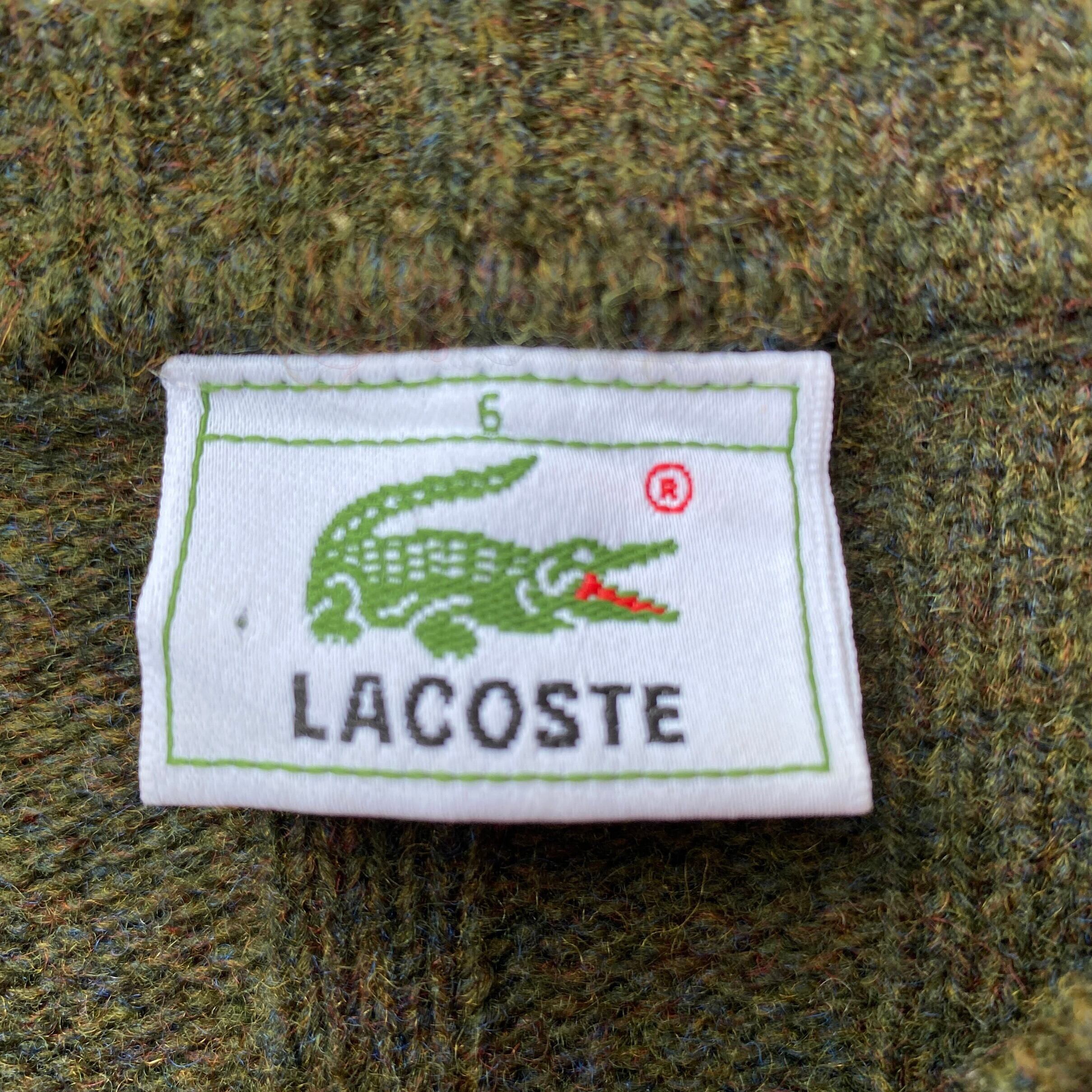 LACOSTE ラコステ ウールブレンドマーク ニットセーター スペイン製