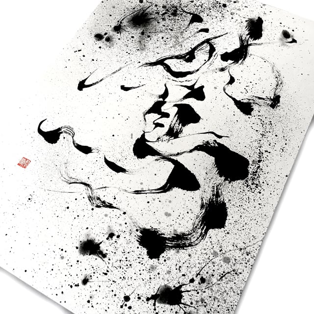 鷲の鉛筆画 A3 モノクロ 鉛筆画「鴉」2021年作製