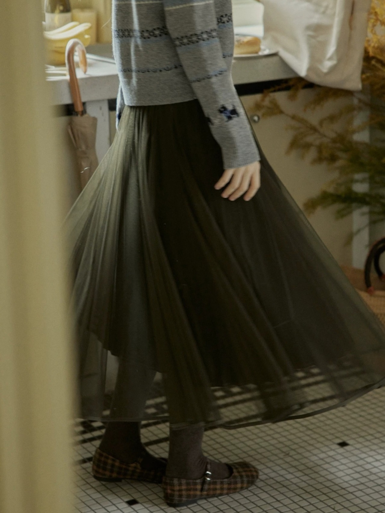 Forêt Brumeuse Tulle Flare Skirt F0862
