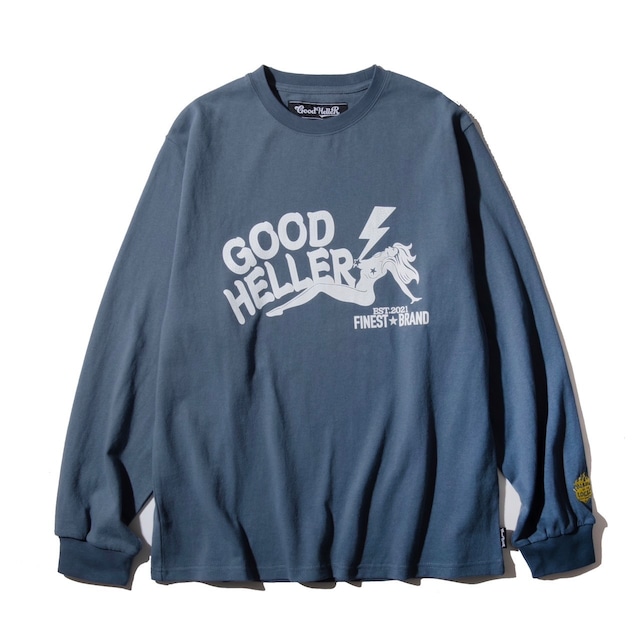 GOODHELLER " AMERICAN PINUP GIRL L/S TSHIRT " BLUE