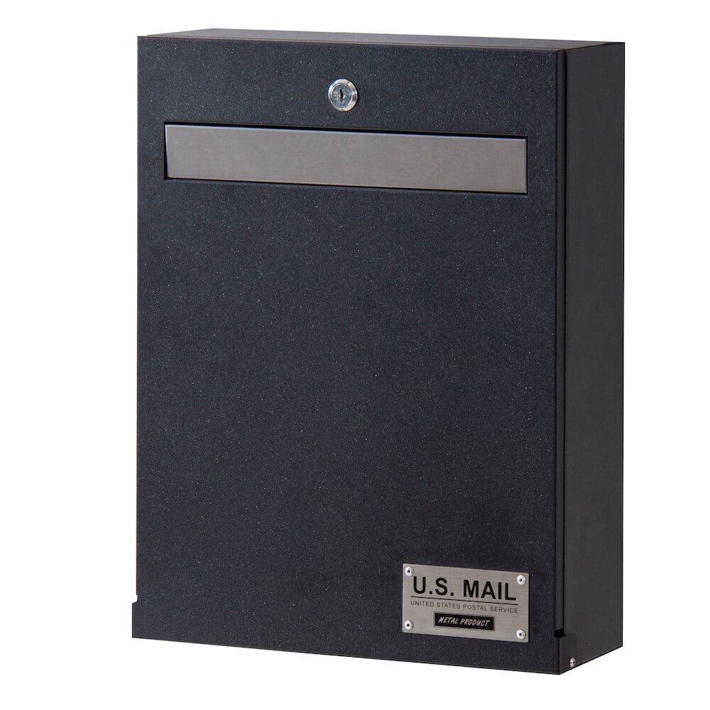 ポスト 壁掛け 郵便受け おしゃれ シンプル メールボックス 鍵付き ブラック