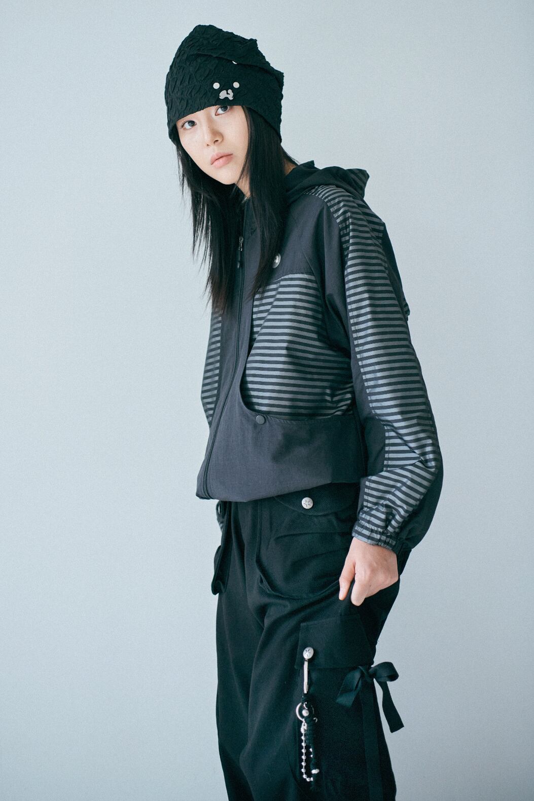 hug your skin] Tucked beanie (Black) 正規品 韓国ブランド 韓国