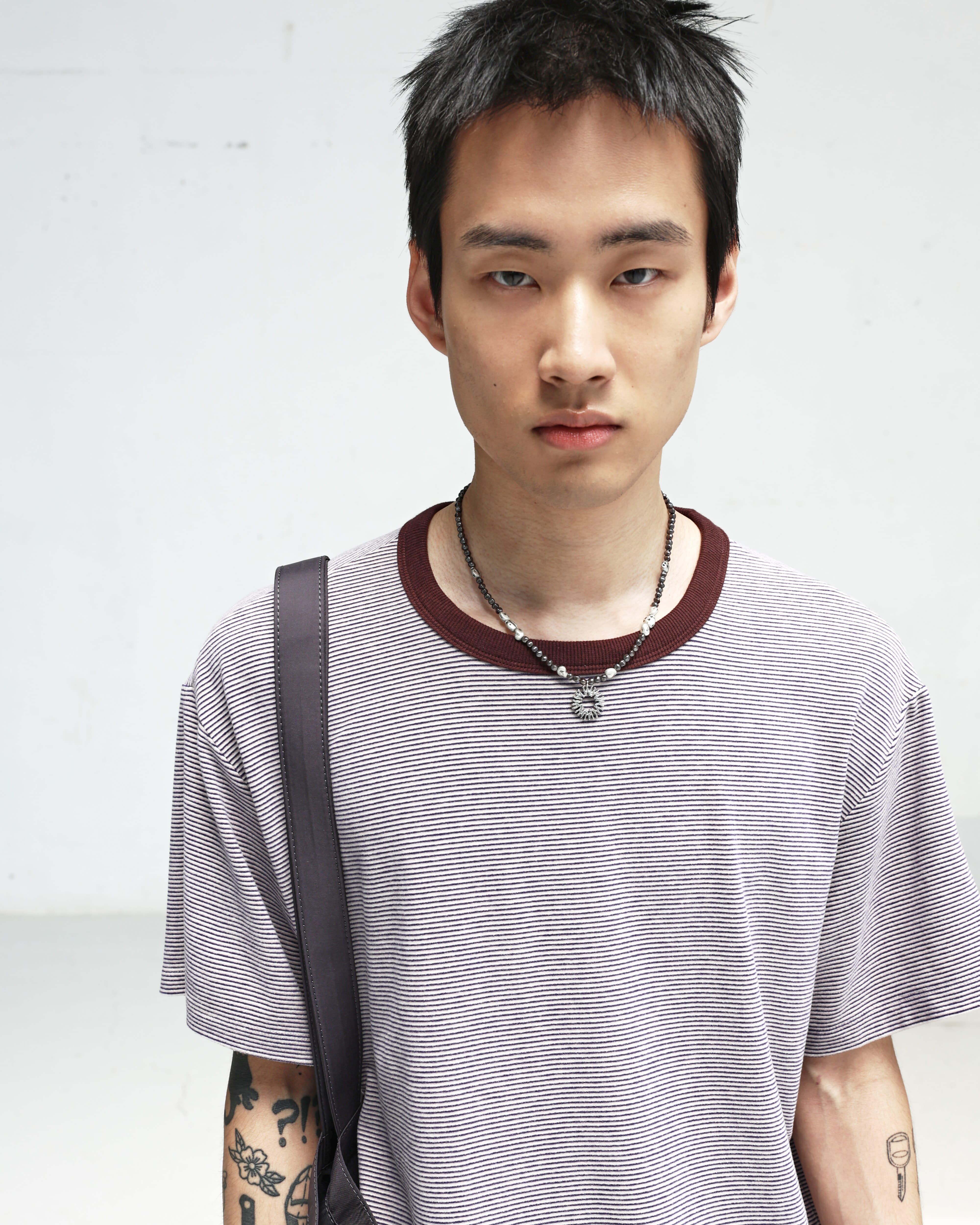 999HUMANITY] PEBBLE SYMBOL NECKLACE (BLACK SILVER) 正規品 韓国