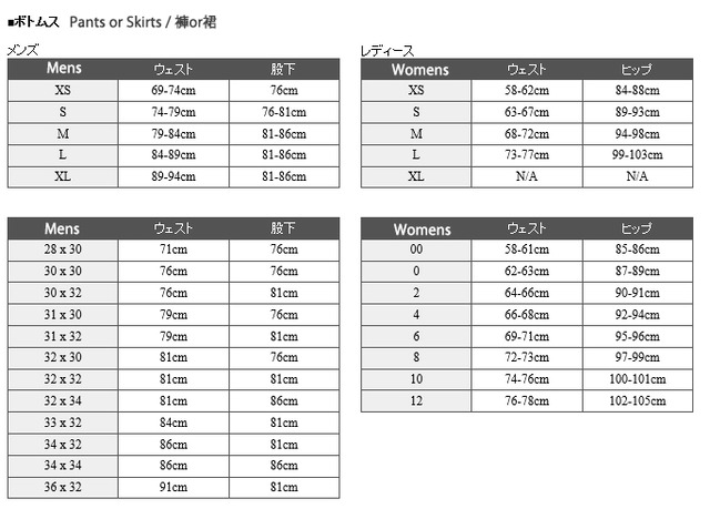 A&F Abercrombie Size Chart・尺寸表| Japan Warehouse