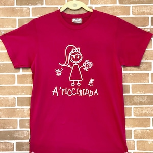 Item090 イタリア シチリア島から来た ファミリーでお揃いのTシャツ Picciridda (可愛い女の子) ガールズ用