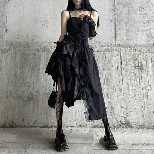 gather frill cami onepiece / l0284