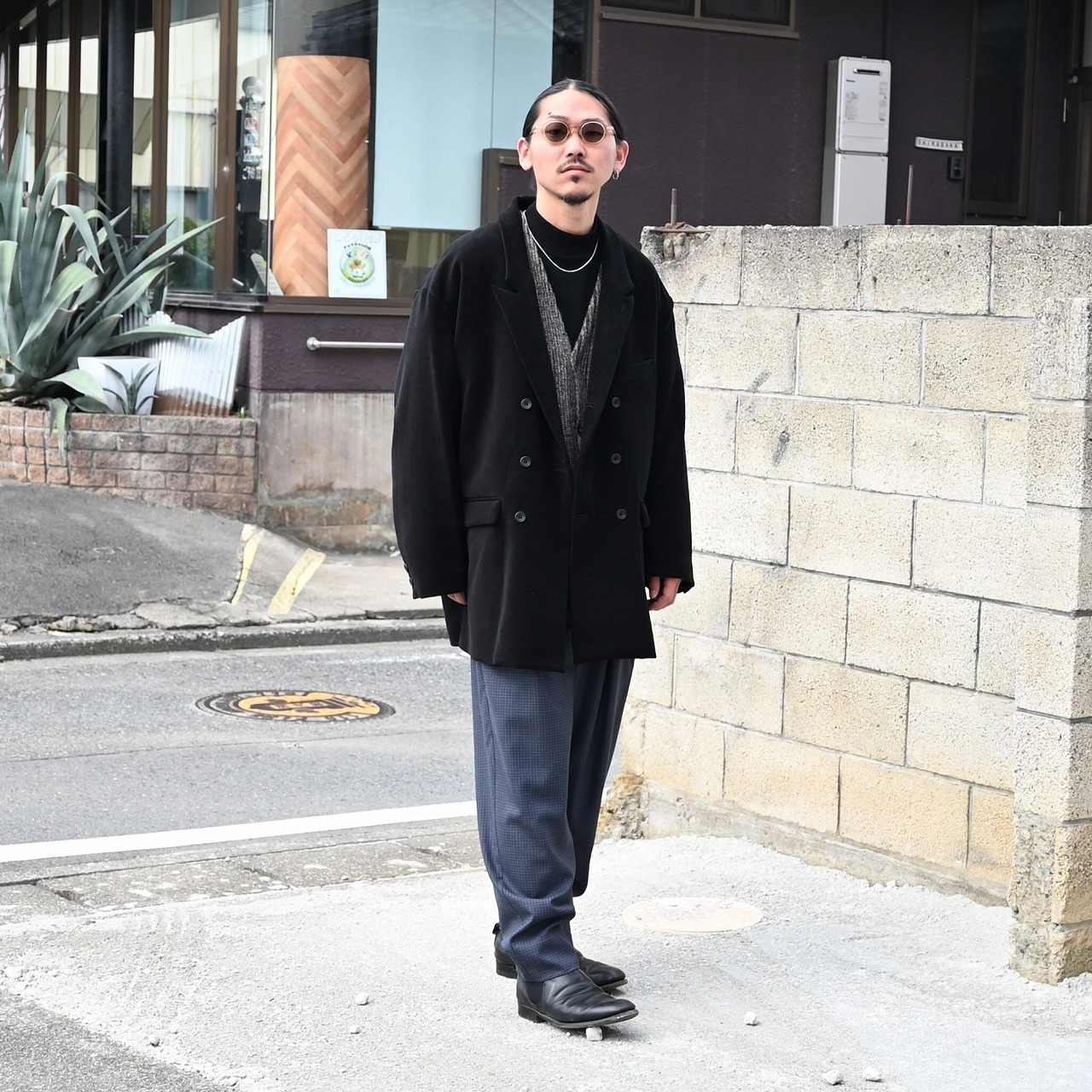 YASHIKI (ヤシキ)Sekkei mohair Cardigan JACKETスタイル