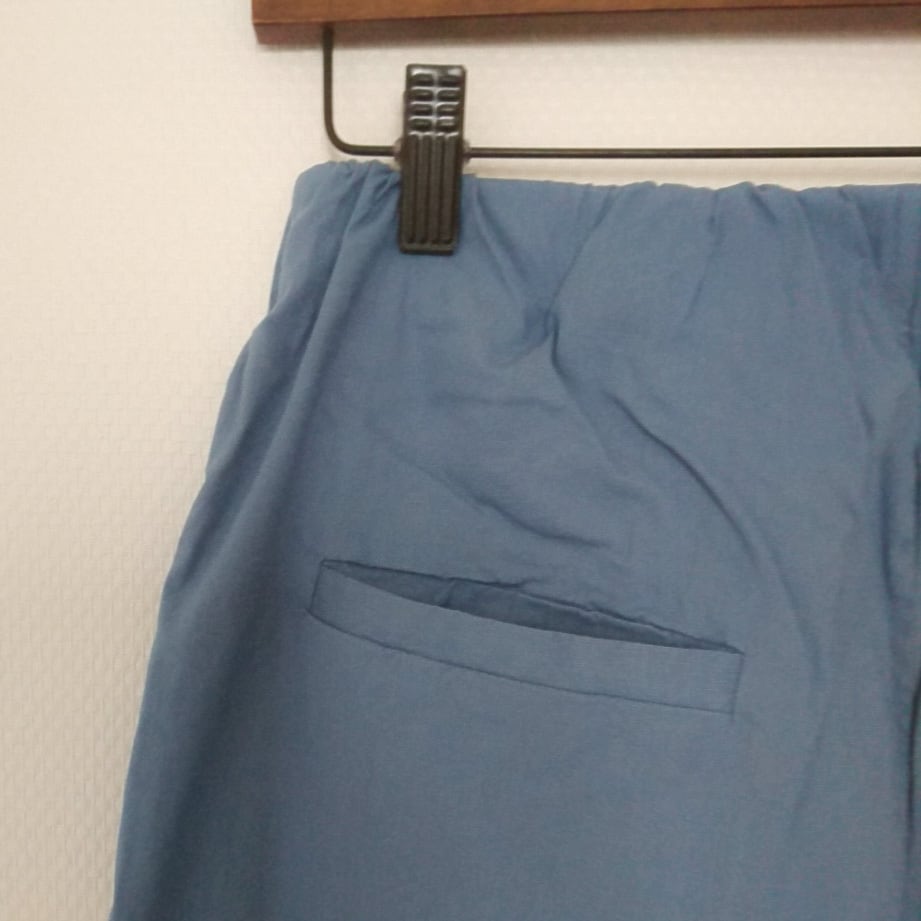 【denicher】コットンリネンレーヨン ストレッチテパードパンツ