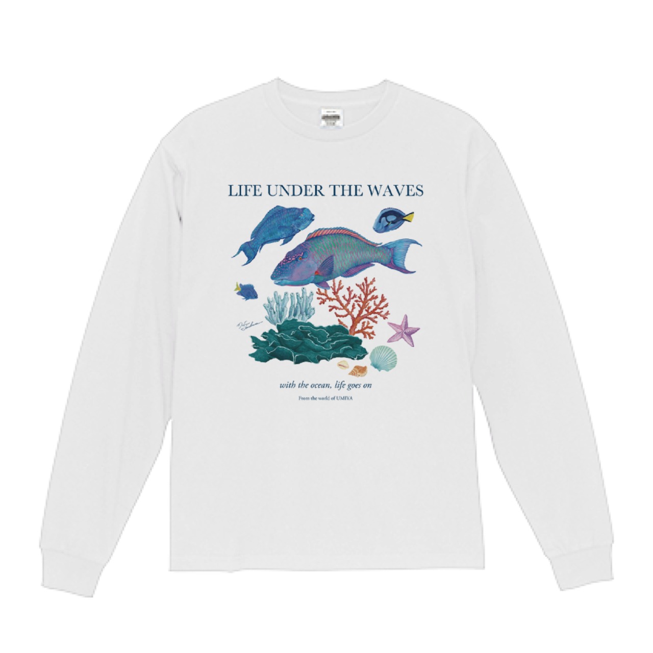 海の生きもの長袖Tシャツ（ブダイ）｜LIFE UNDER THE WAVES Model-01