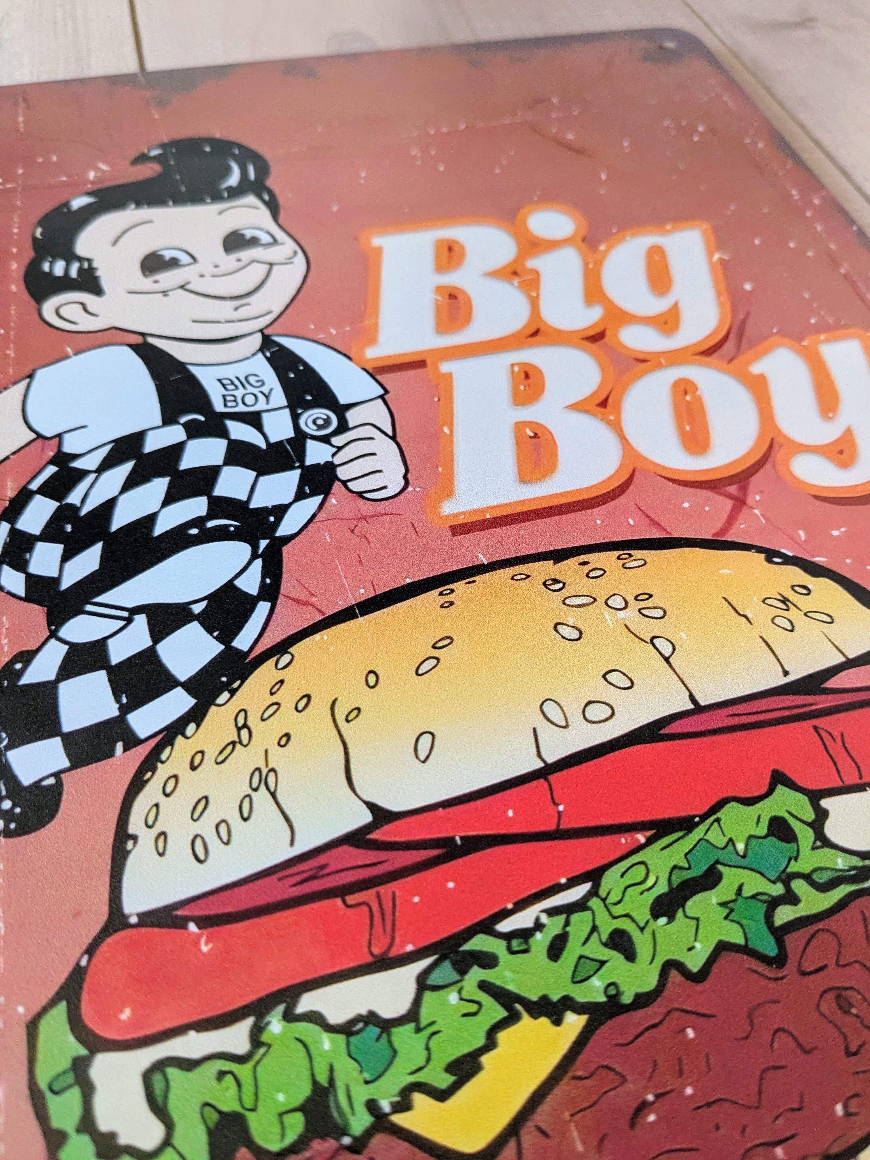 ☆ 送料無料!ちょうどいいブリキ看板 ビンテージ加工【ビッグボーイ(Big Boy)】〚アメリカン雑貨 アメトイ〛