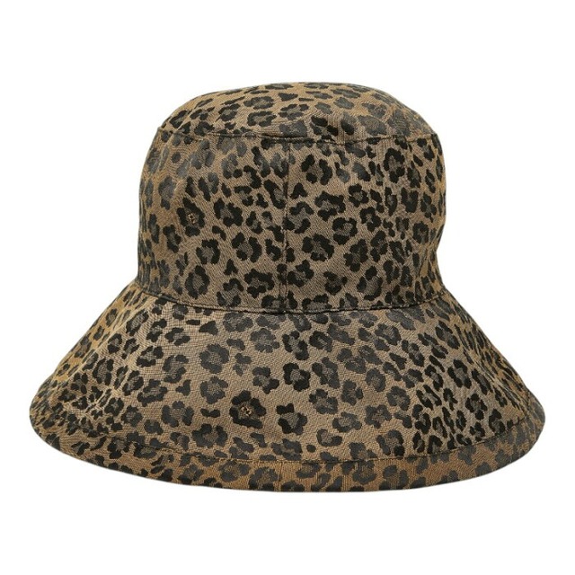 フェンディ ヴィンテージ ヒョウ柄 レオパード柄 バケット ハット ベージュ ブラック コットン レディース FENDI 【中古】