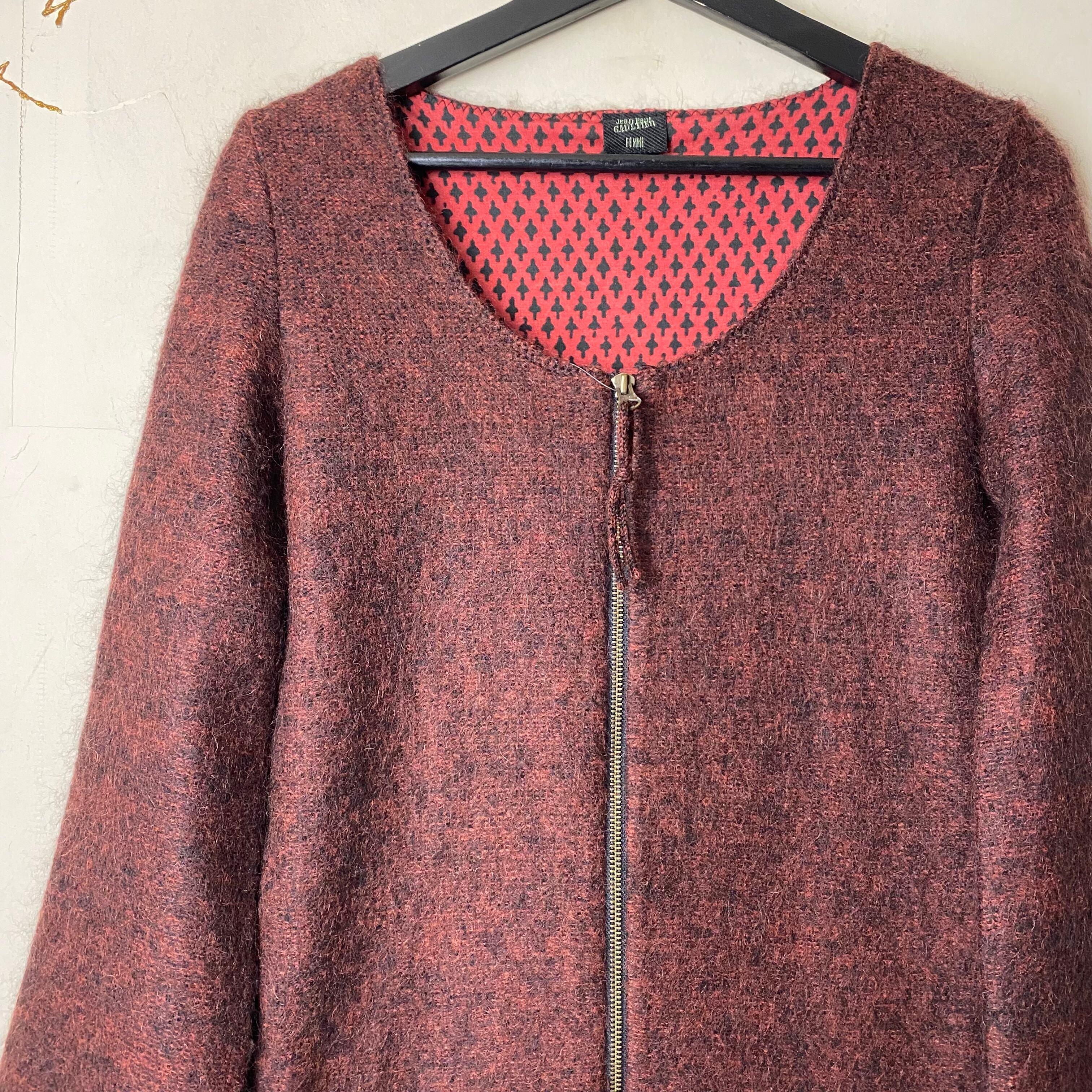 JEAN PAUL GAULTIER FEMME zip-up mohair knit jacket | NOIR ONLINE
