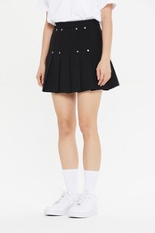 SHINING LOGO PLEATS SKIRTS_BLACK