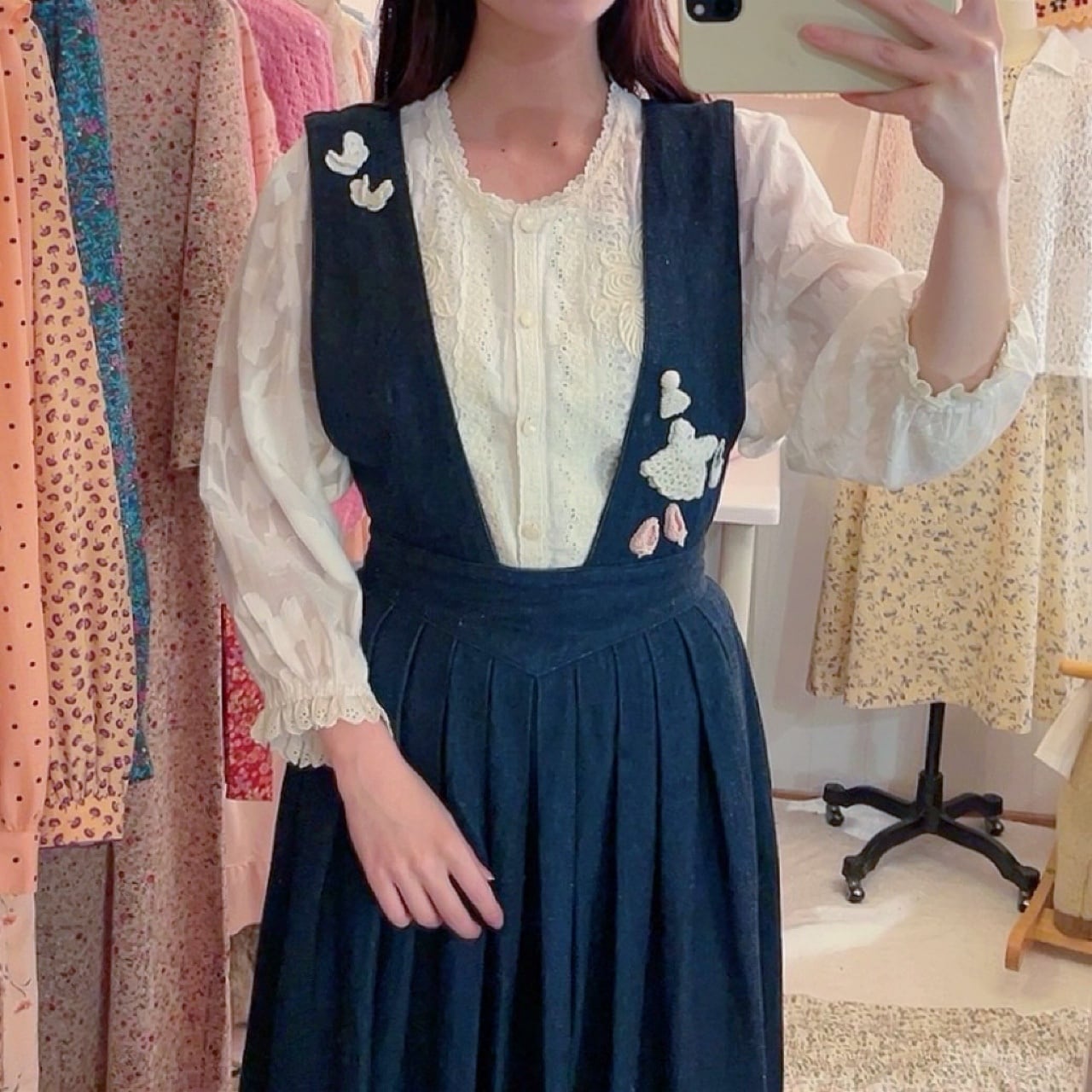 remake ✂︎ fairy's outing denim jumper skirt
