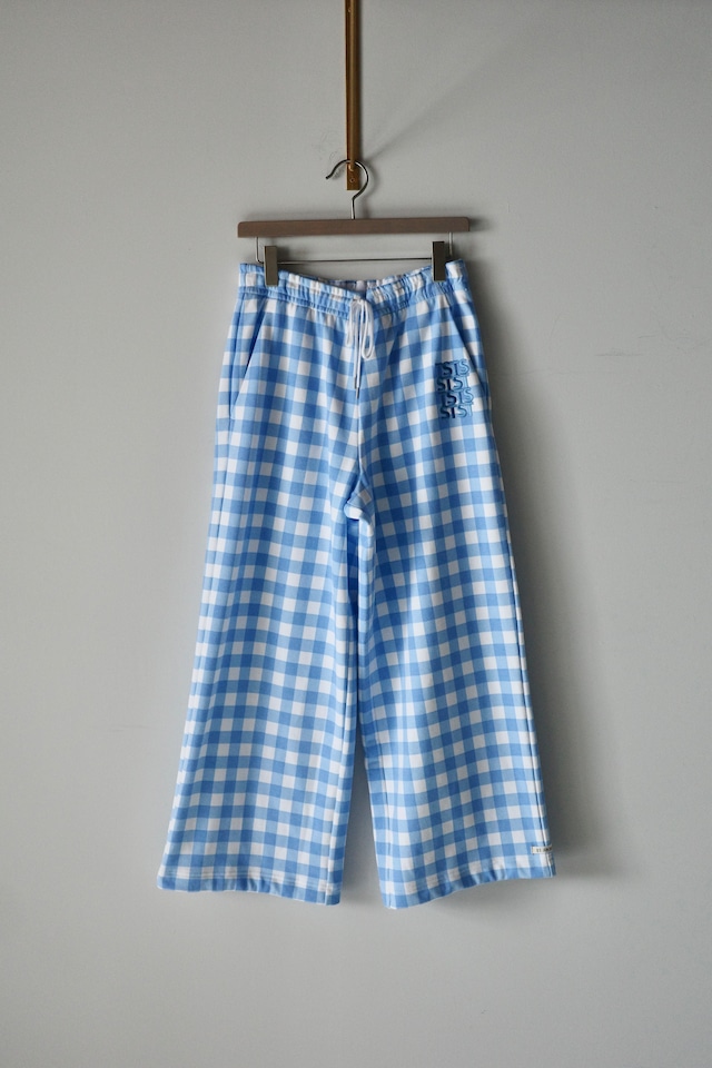TSTS【GINGHAM PRINT BAGGY SWEATPANTS -SAX BLUE GINGHAM-】