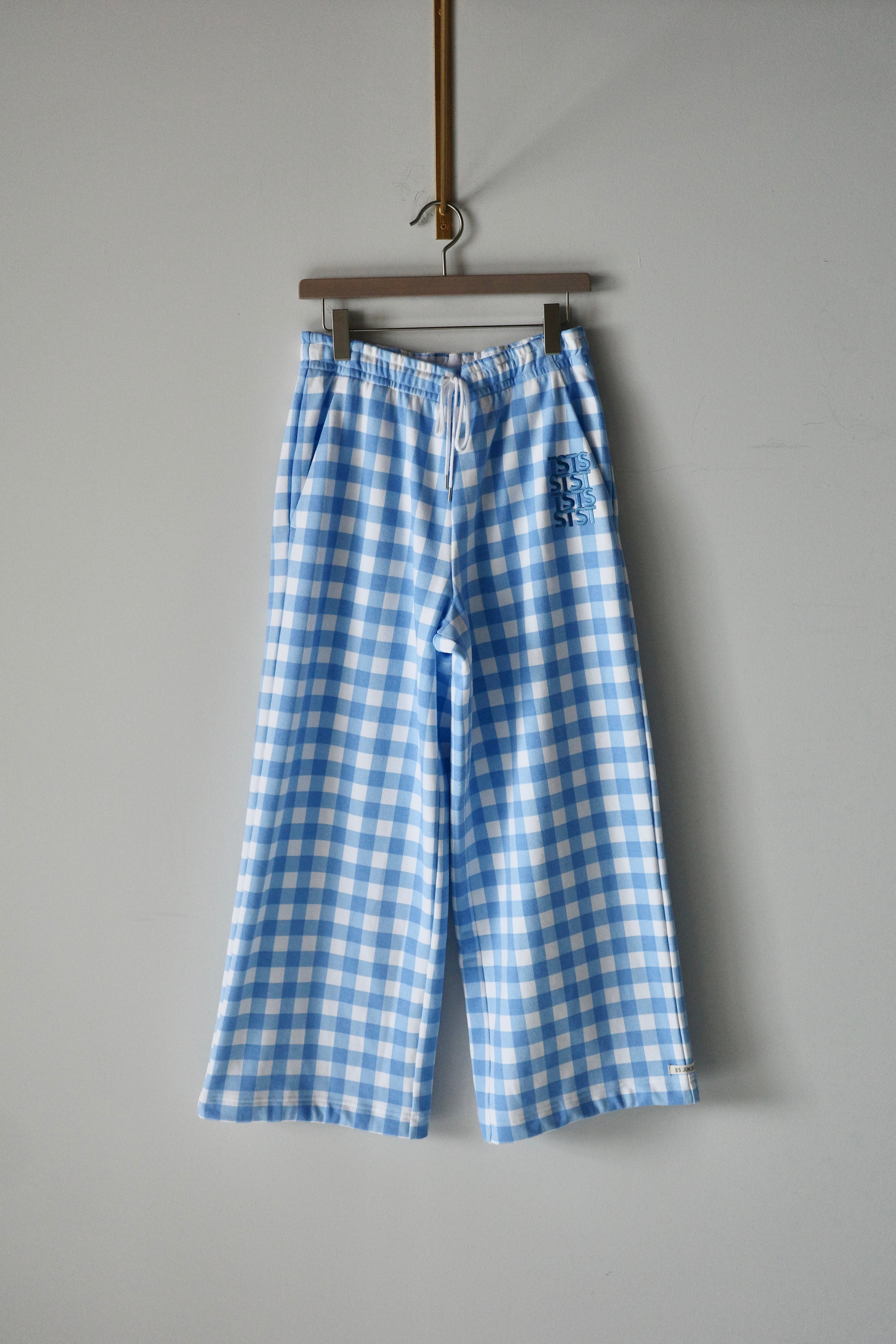 TSTS【GINGHAM PRINT BAGGY SWEATPANTS -SAX BLUE GINGHAM-】