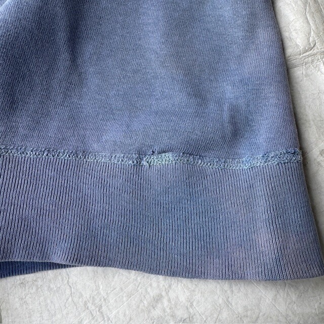 Hanes ヘインズ フラタニティスウェット 半袖 60s HANESPORT フロッキープリント ラベンダーブルー ヴィンテージ古着 L 画像12