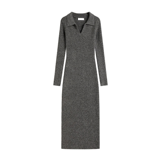 Skipper tight knit dress　B3689