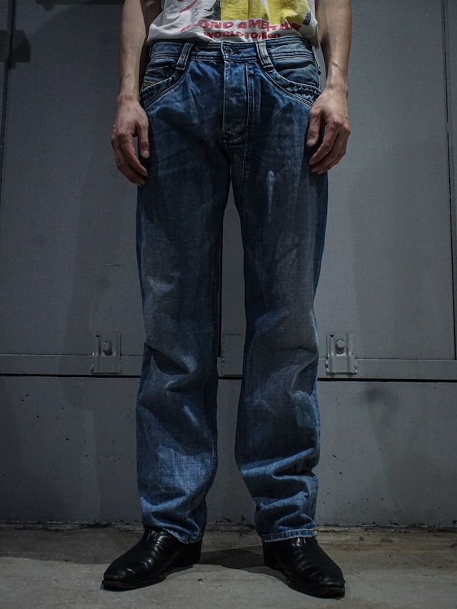 【add (C) vintage】"DIESEL" Studs Design Straight Denim Pants