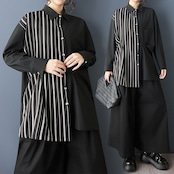 ストライプ 切替 デザイン シャツ 00349