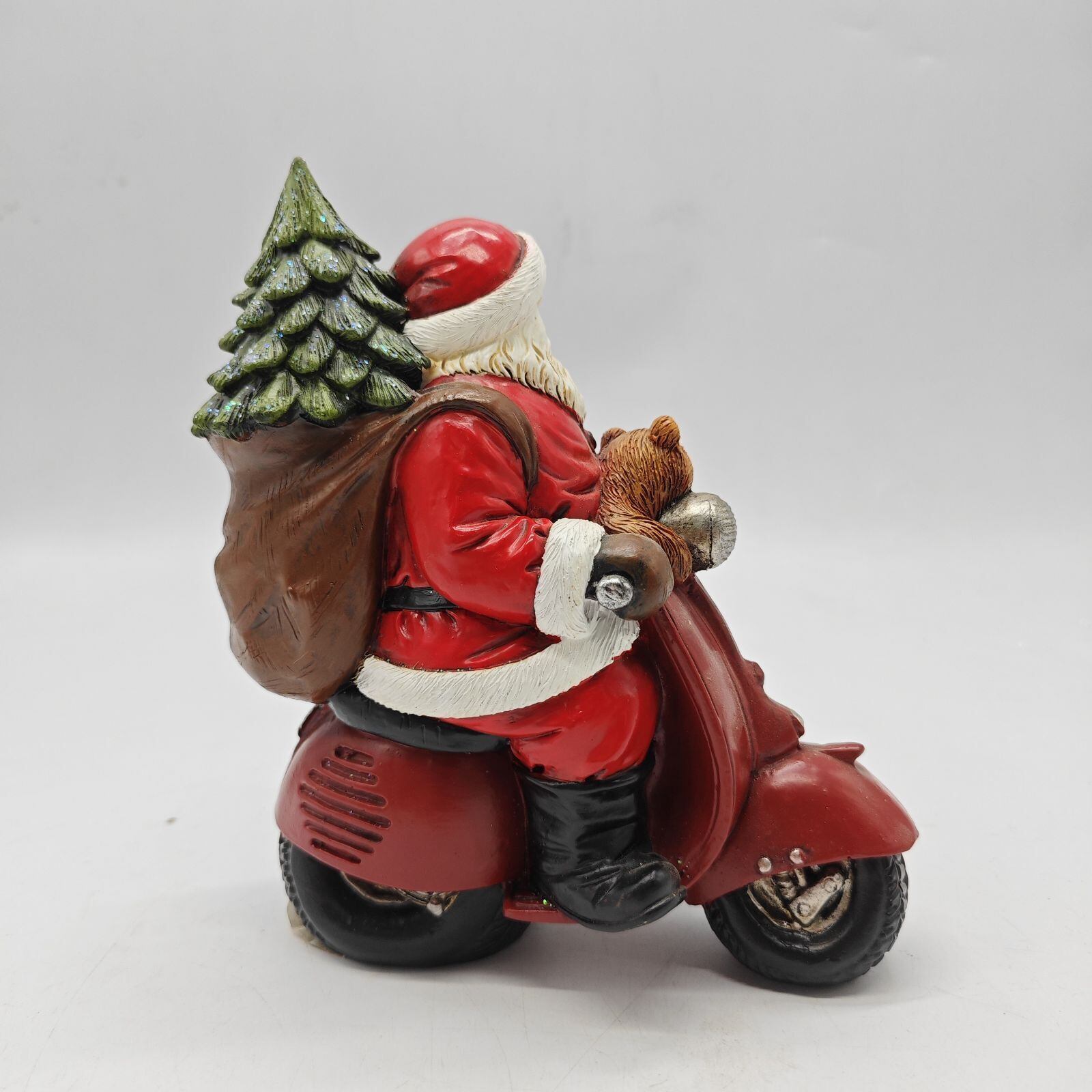 クリスマス 置物 オブジェ ガーデンオーナメント バイクに乗っている