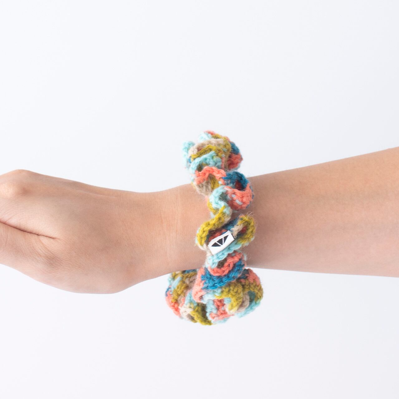 ニットシュシュ 【マルチオレンジ】ブランド 子供 春 夏 ヘア