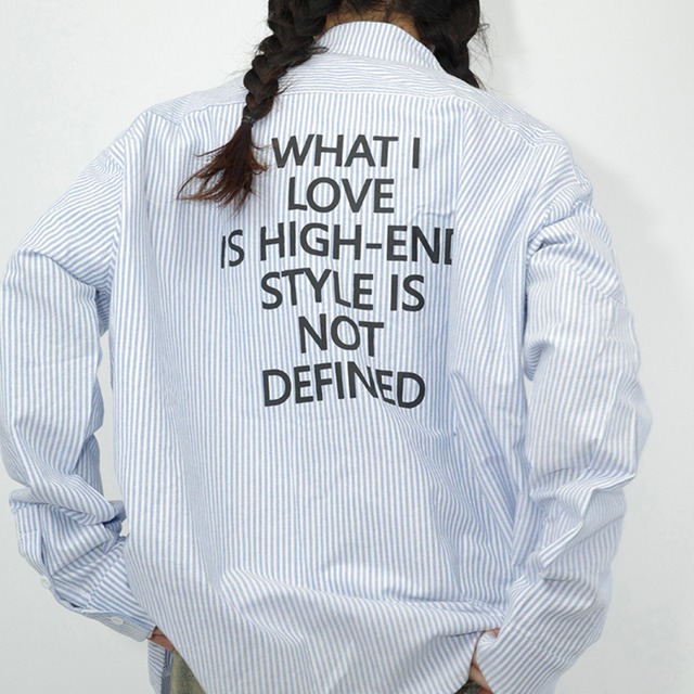 back lettering stripe shirt　バックレタリングストライプシャツ　J0290