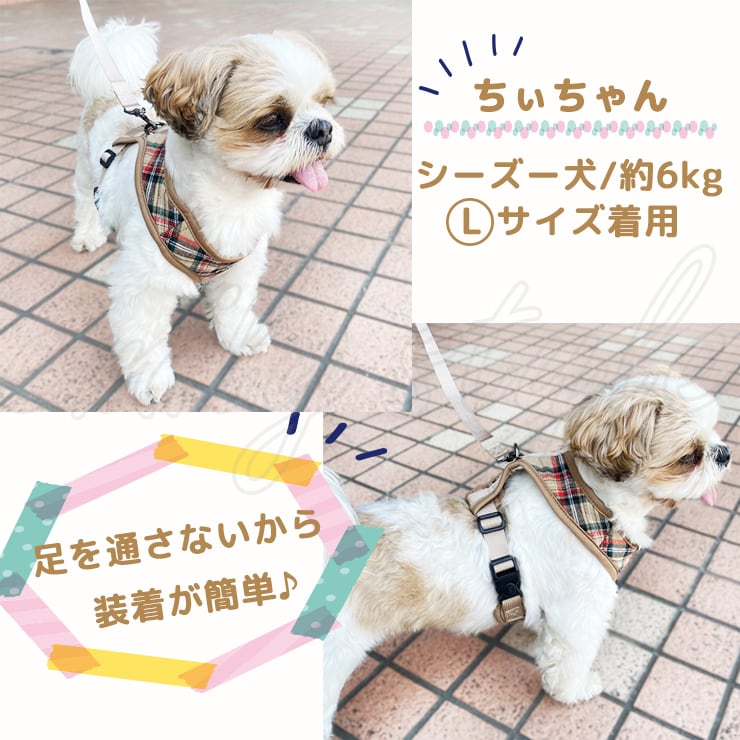 足を通さない！ らくらくハーネスリード 頭から被るタイプ ハーネス