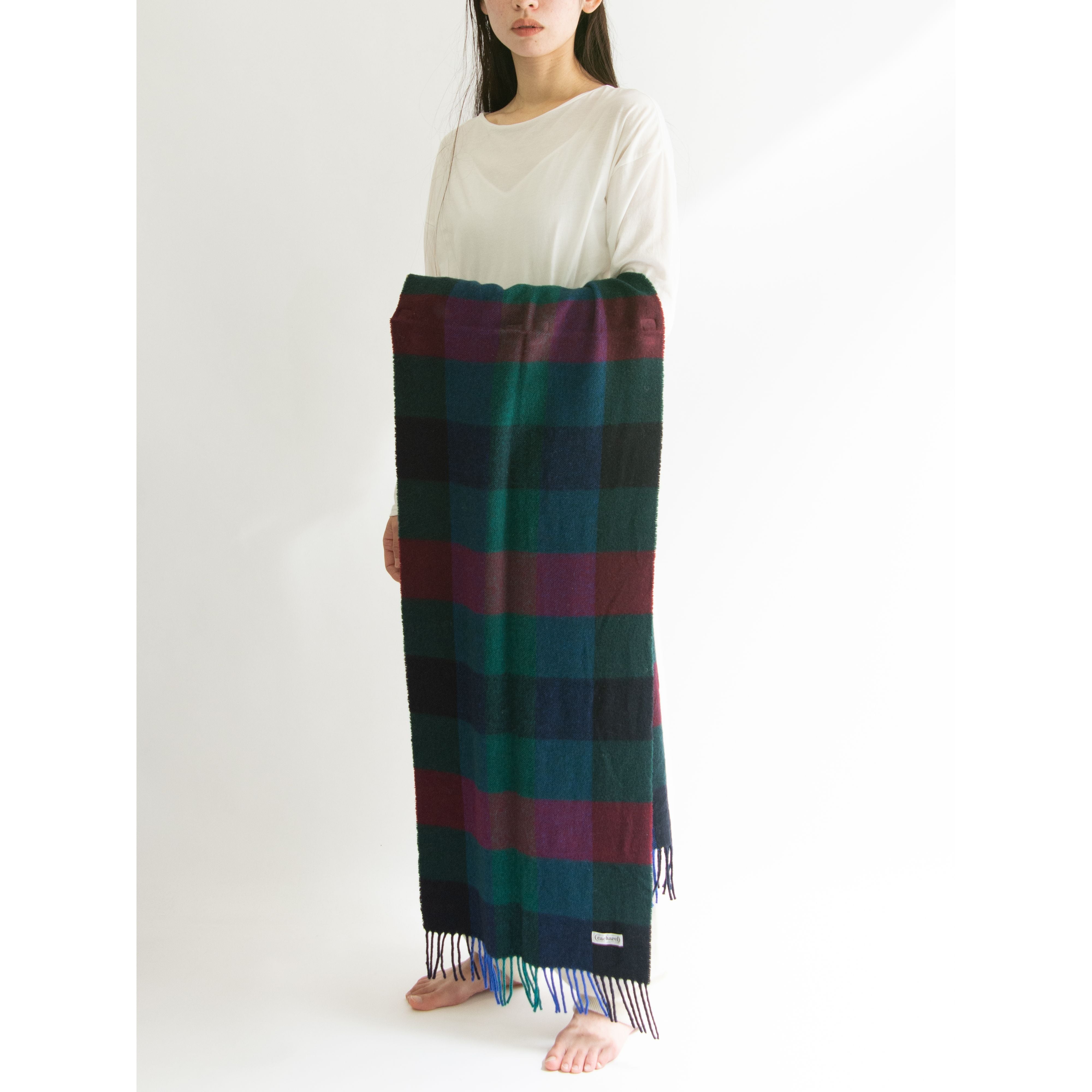 【cacharel】Wool Check Scarf(キャシャレル ウールチェックマフラー)