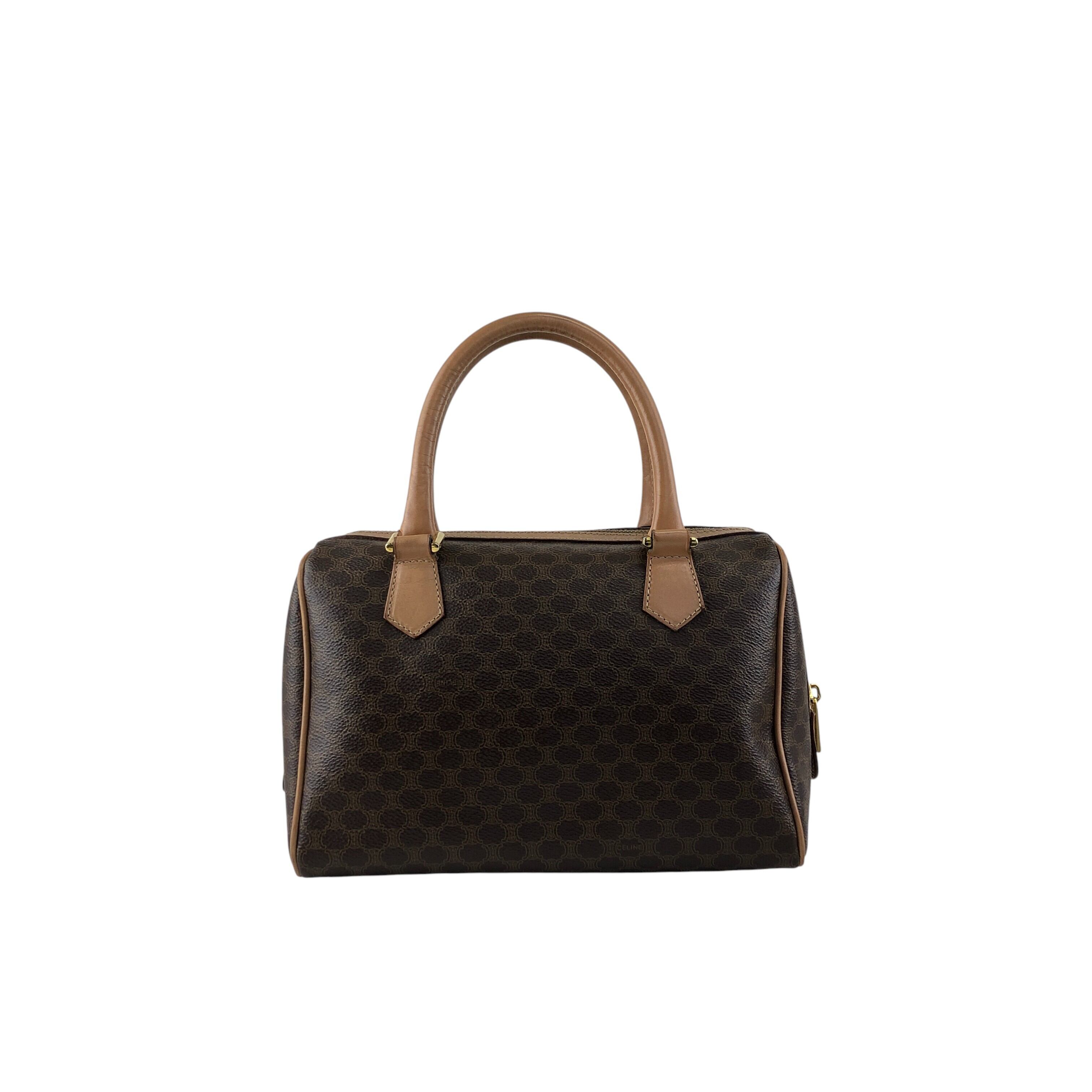 CELINE セリーヌ マカダム ハンドバッグ ブラウン トリオンフ CELINE セリーヌ マカダム ハンドバッグ ブラウン トリオンフ