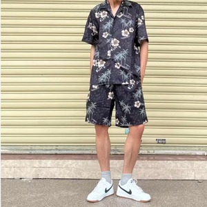 ハワイアン柄プリント半袖シャツ（別売りでセットアップのショーツあり）　0757