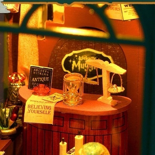 DIY コテージ クリエイティブ ブックエンド マジックナイト ライトオーナメント 手作り 組み立て 3Dパズル 女の子 男の子 おもちゃ ギフト クリスマス ホリデー プレゼント 北欧 モダン ブラウン グリーン