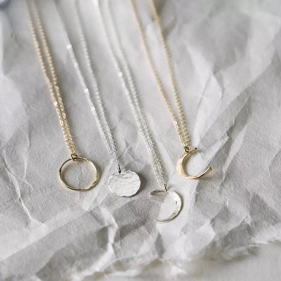 金アレ対応 316L 月の満ち欠けネックレス (0109)