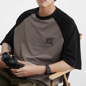 ラグランスリーブ刺繍ロゴTシャツ A4164