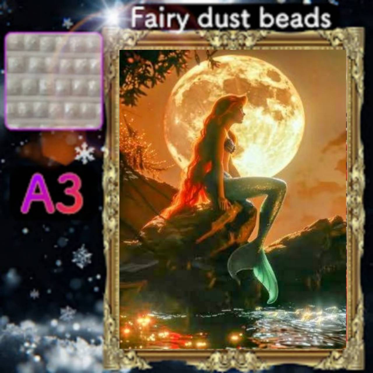 四角ビーズ(fairy1~3色入り)【fairydust-747】A3サイズ☆ダイヤモンドアート