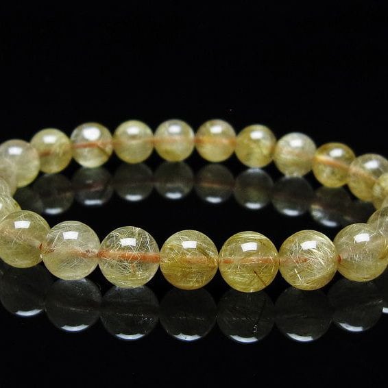 タイチンルチルクォーツ ブレスレット 8mm ルチルクォーツ ブレス 一点物 111-41767