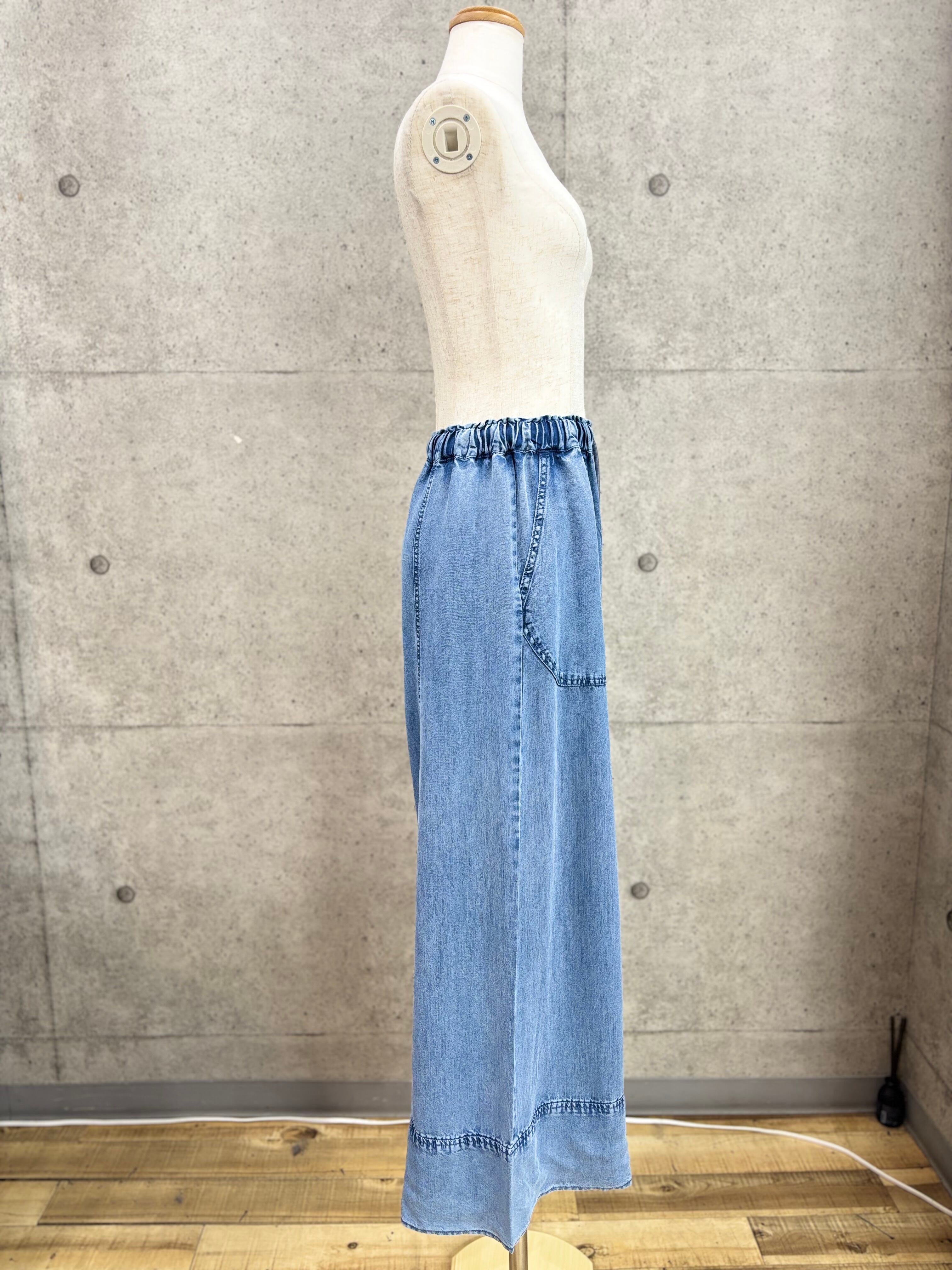 送料無料】CYNICAL(シニカル) テンセルデニムタックワイドパンツ
