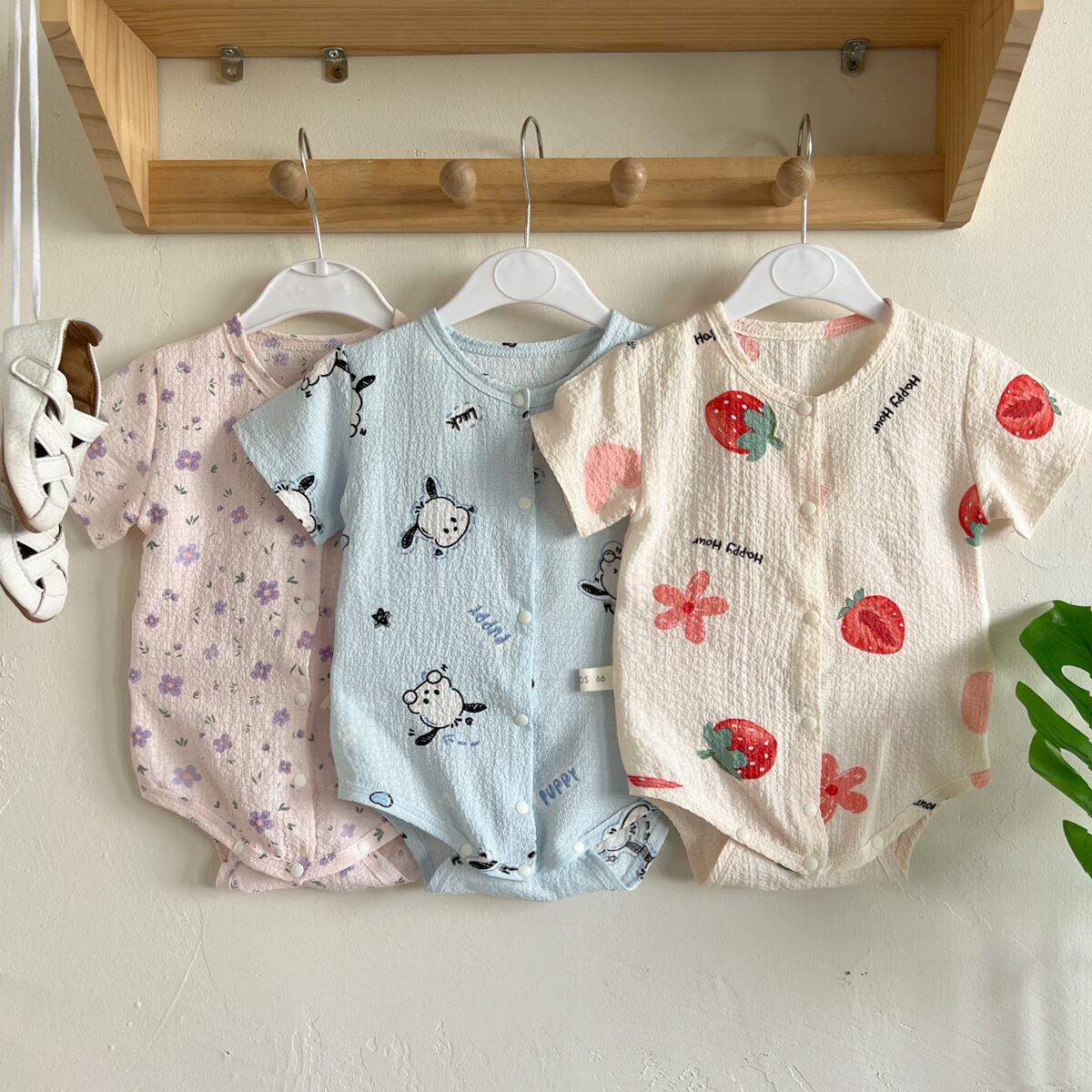 【BABY】韓国風 可愛いフルーツ・花柄ロンパース