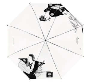 クリスタルハンドルシリーズ ビニール傘 和風 浮世絵風 男と女 60cm